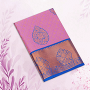 Blue & Copper Art Silk Saree with Intricate Jacquard Weaving and Rich Zari Paisley Border