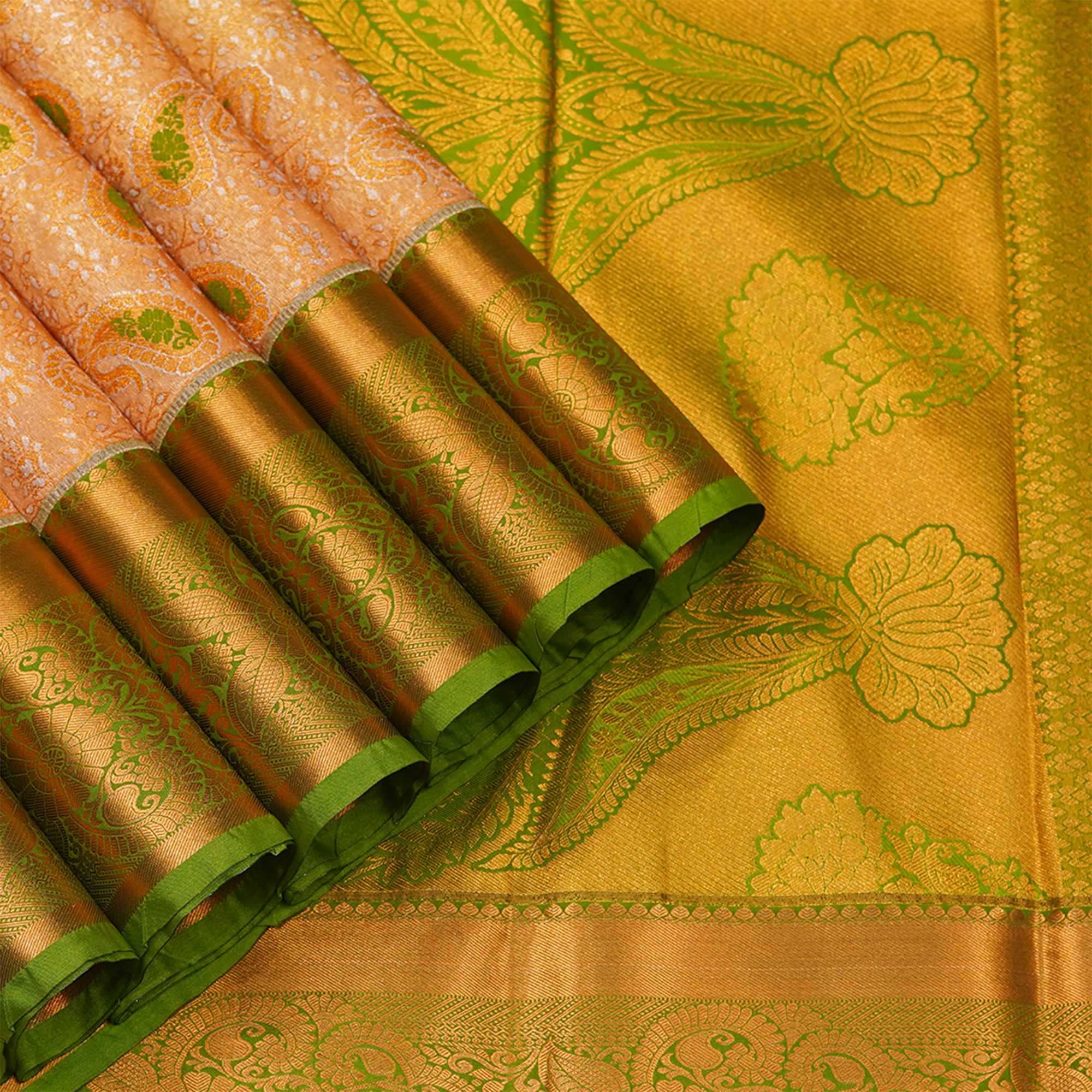 Beige & Royal Blue Art Silk Saree with Floral Jacquard Body and Rich Zari Border