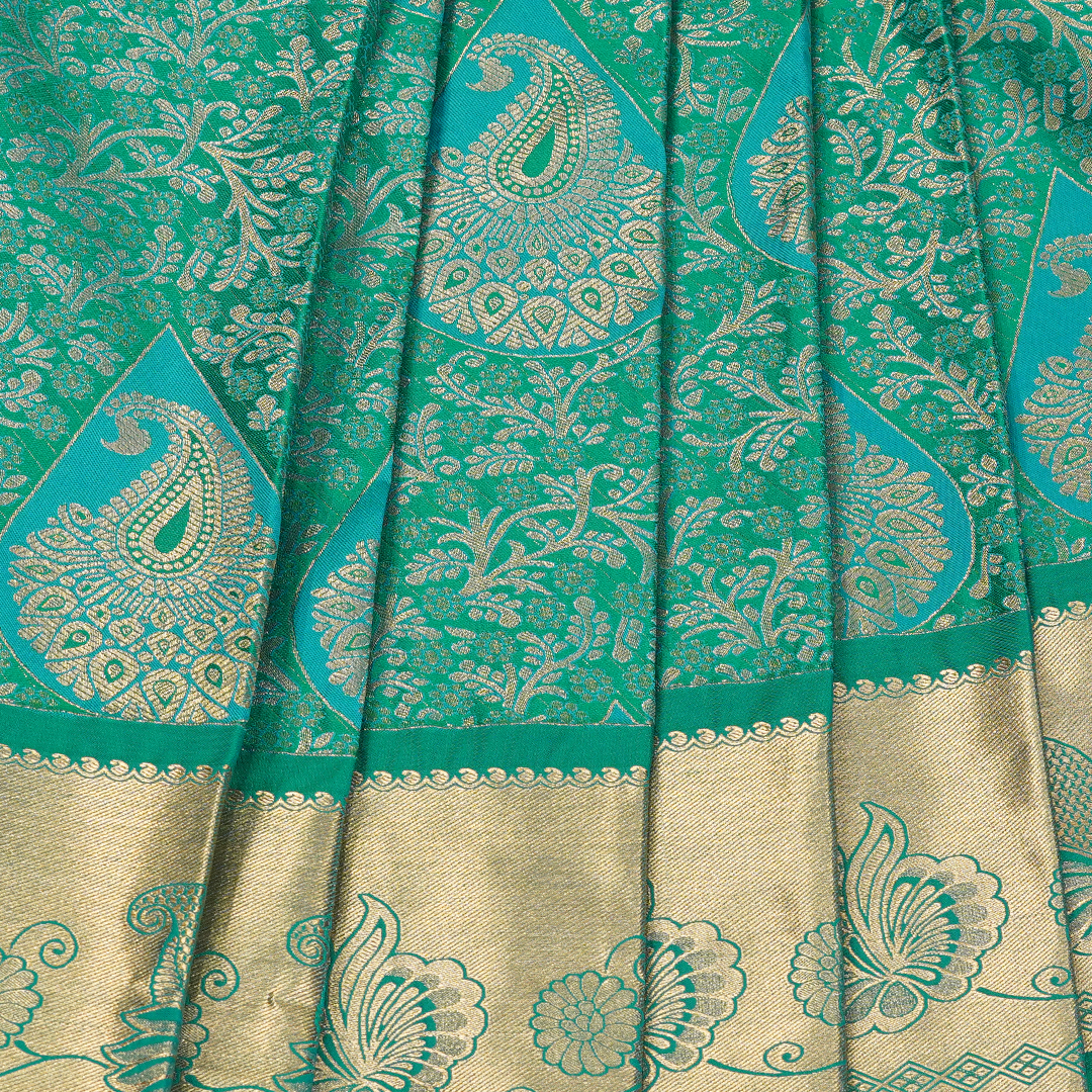 Maroon & Pink Art Silk Saree with Floral Jaal Body and Geometric Zari Border