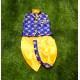 Yellow with pepsi blue color boys panchakacham set