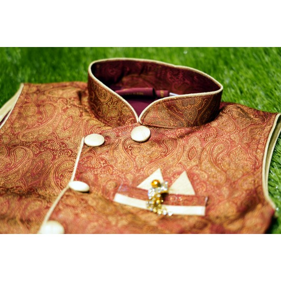 Golden  brown   color  boys panchakacham set  