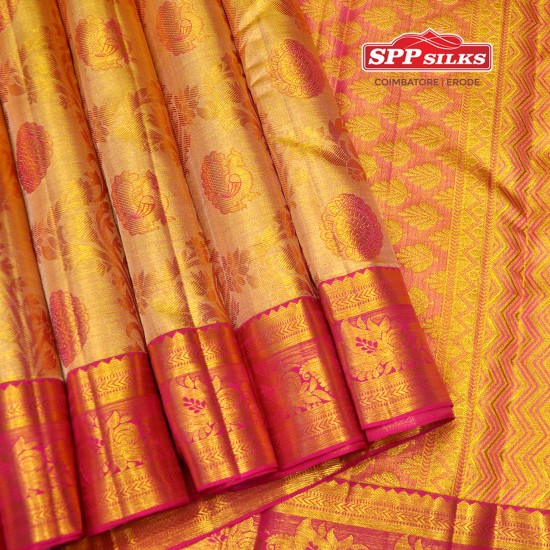 Beige silk saree