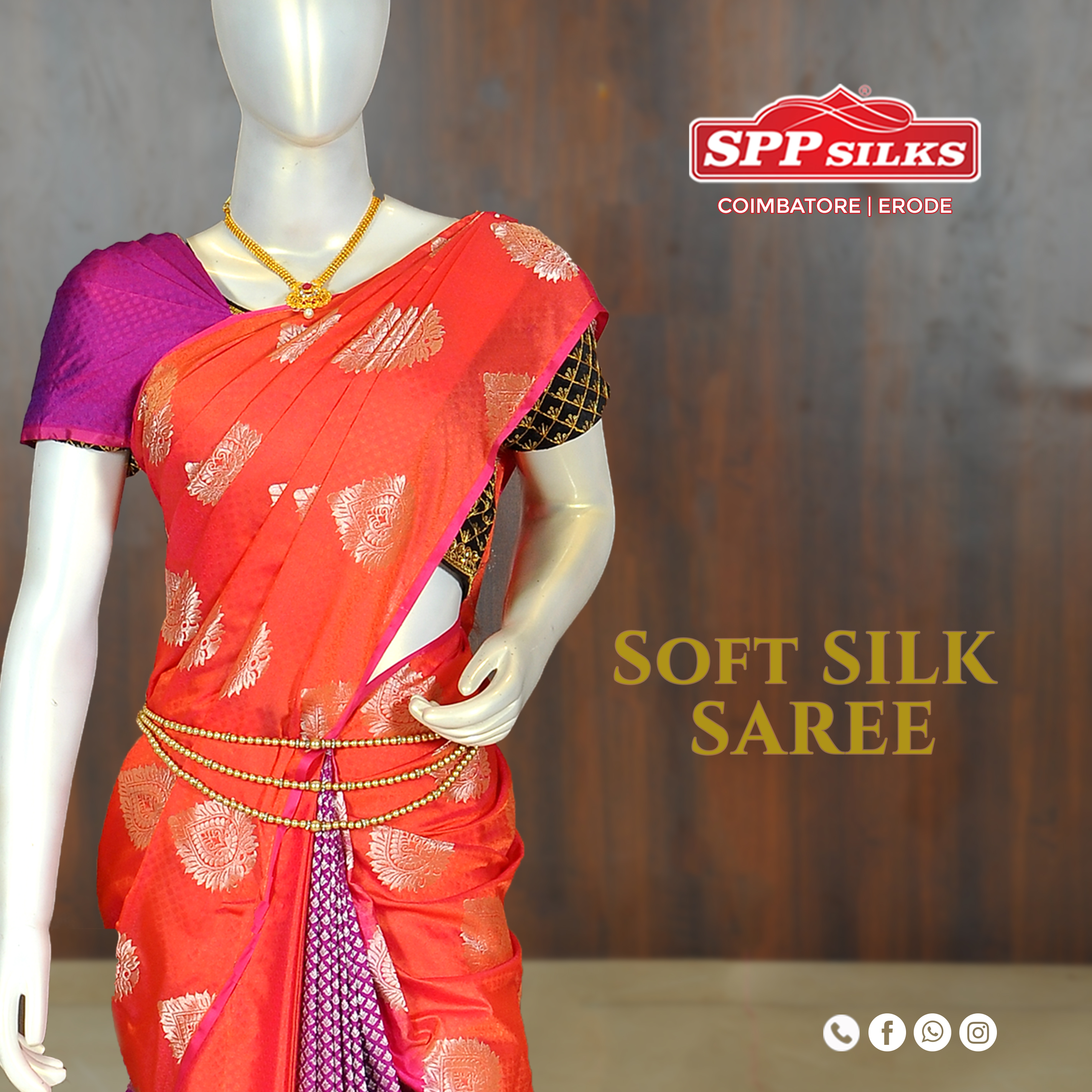 Soft Half Silk Patli Pallu Saree with Blouse Piece For Women - Multicolor -  MT-1895