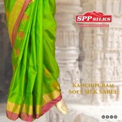 Green Kanchipuram soft silk saree