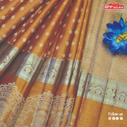 Tawny brown Silk saree