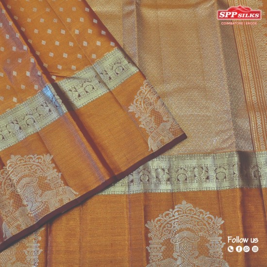 Tawny brown Silk saree