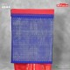 Scarlet red and cobalt blue silk saree