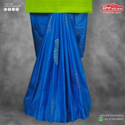 Cobalt blue and green saree