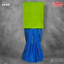 Cobalt blue and green saree