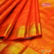 Candy red and golden zari kanchipuram silk