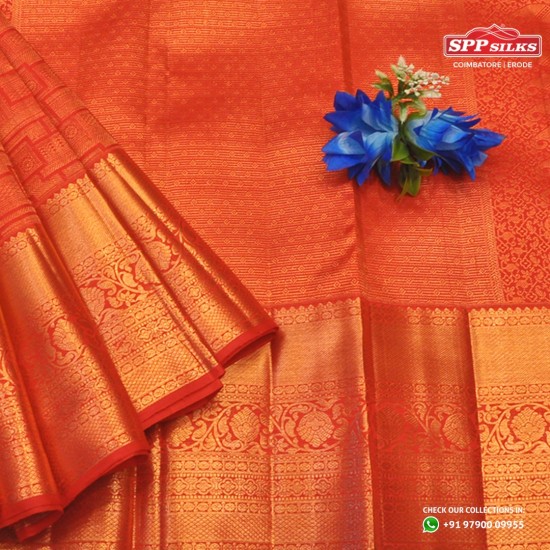 Squash red Silk saree