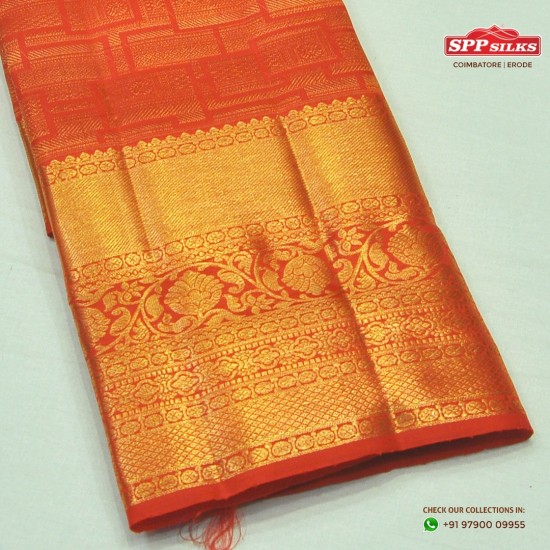 Squash red Silk saree