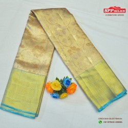 Deep Tuscan and lapis blue silk saree