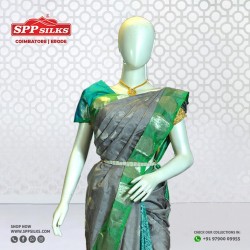 Grey silk saree