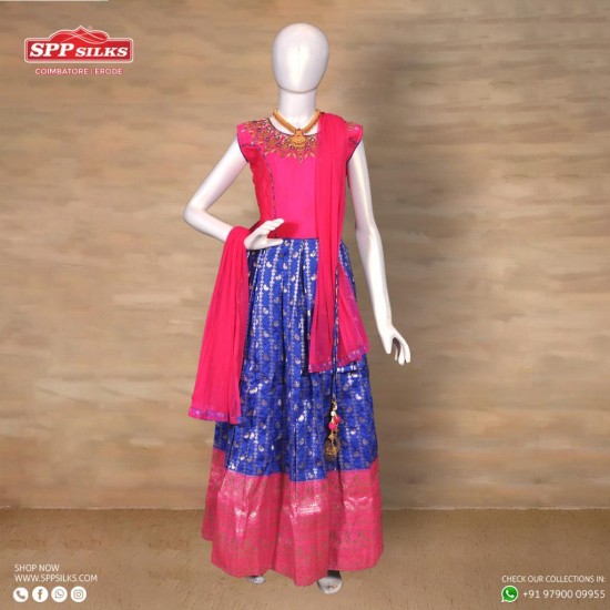 Hot pink and blue salwar