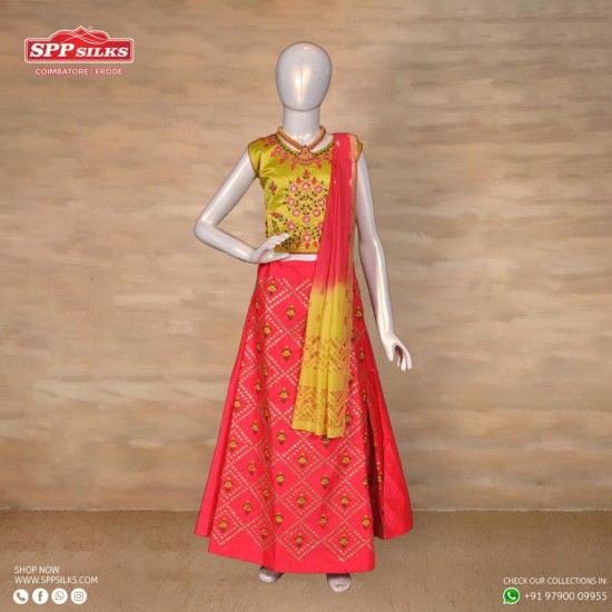 Golden yellow and pink salwar