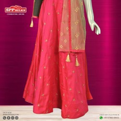 Crimson red Anarkali 