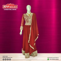  royal red and gold anarkali