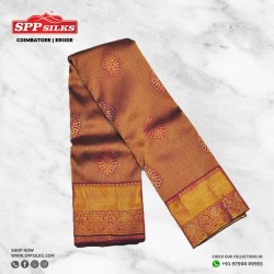 mustard brown handwoven silk saree