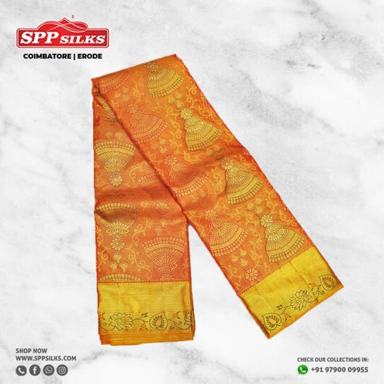 mustard brown handwoven silk saree