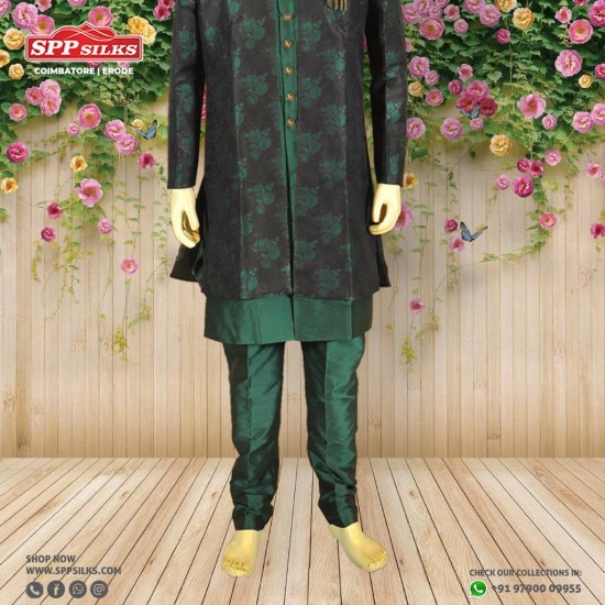  earthy green and blue floral kurta pajama