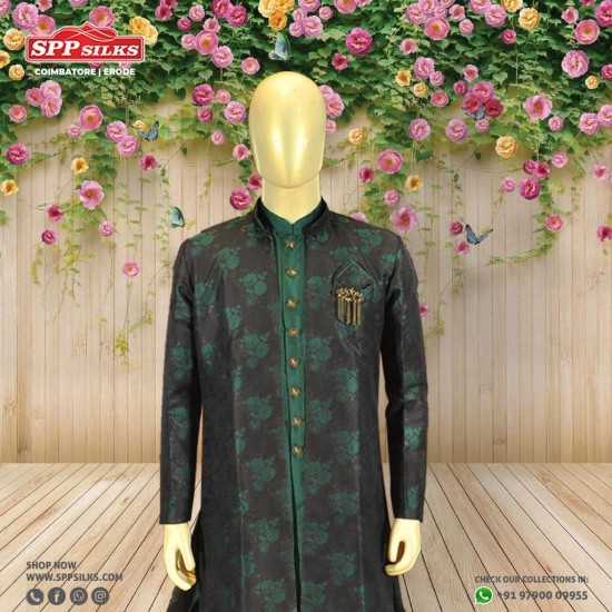  earthy green and blue floral kurta pajama