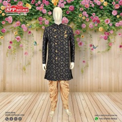 midnight blue floral kurta pajama