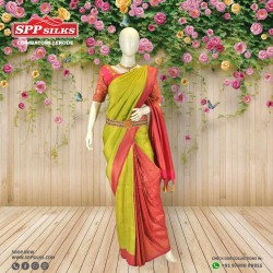 green handwoven Kanchipuram silk  saree