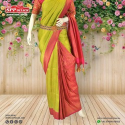 green handwoven Kanchipuram silk  saree