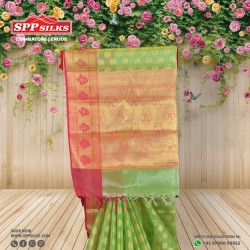  Pista green handwoven Kanchipuram silk saree