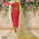 crimson red and ivory  semi ready-made salwar set