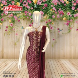 Maroon and gold semi ready-made salwar set