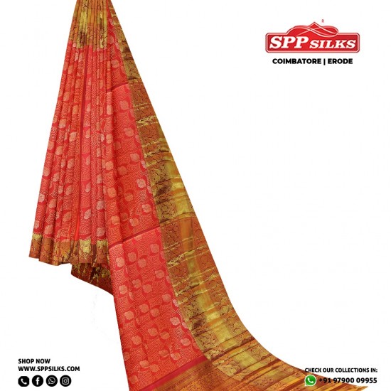 Mustard handwoven Kanchipuram silk sarees