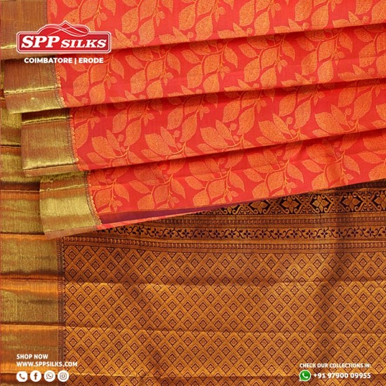 Crimson red handwoven Kanchipuram silk sarees