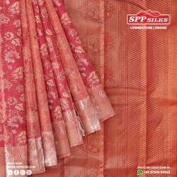 Dark peach  handwoven Kanchipuram silk sarees