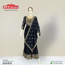  Blue and gold Ethnic wear 