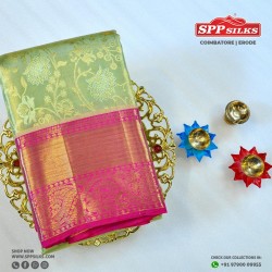 Green handwoven Kanchipuram silk sarees 