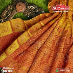 Mustard handwoven silk saree 