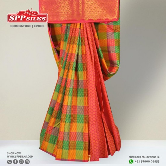 Multi-colour handwoven silk saree 