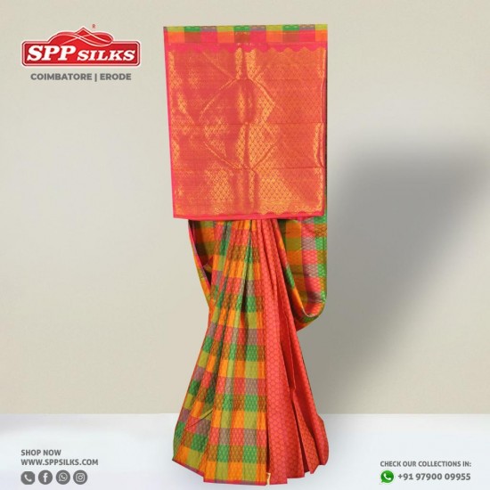  Multi-colour handwoven silk saree 