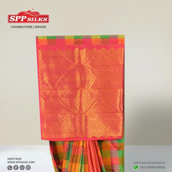  Multi-colour handwoven silk saree 