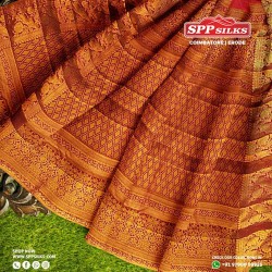 copper red saree