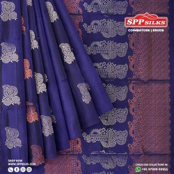  metallic blue handwoven Kanchipuram silk sarees 