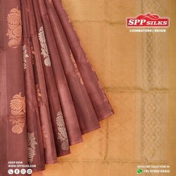  Brown  handwoven Kanchipuram silk sarees