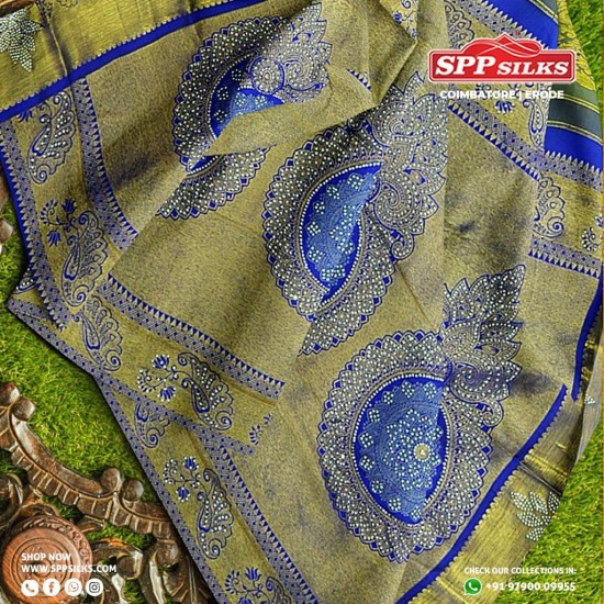  Green handwoven silk saree 