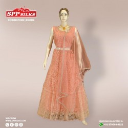 Peach anarkali