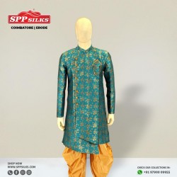 Earthy blue floral kurta pajama 