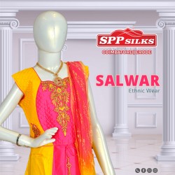 Yellow & pink Ethnic Wear Salwar