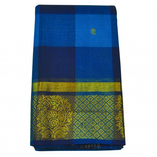 Blue color chettinad cotton saree