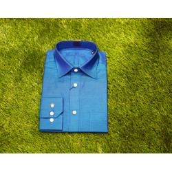 Peacock blue Double shade color mens formal shirt.